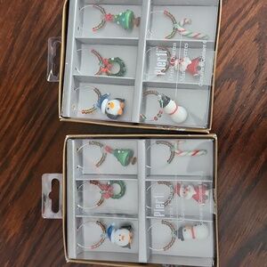Pier 1 Wine  Christmas Glass Charmers - Sold As 2 Packages